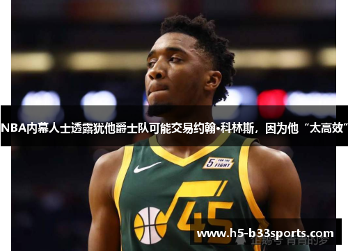 NBA内幕人士透露犹他爵士队可能交易约翰·科林斯，因为他“太高效”
